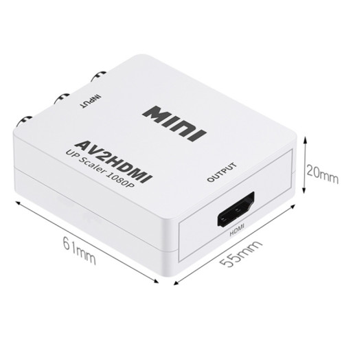 HOWEI HW-2105 Mini AV CVBS / L + R adaptateur de convertisseur audio vers HDMI, prise en charge du scaler 1080P (noir) SH106B1254-011