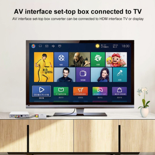 HOWEI HW-2105 Mini AV CVBS / L + R adaptateur de convertisseur audio vers HDMI, prise en charge du scaler 1080P (noir) SH106B1254-011