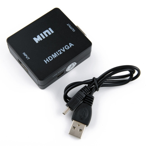 HOWEI HW-2109 Mini convertisseur audio vidéo HDMI vers VGA (noir) SH108B1903-011