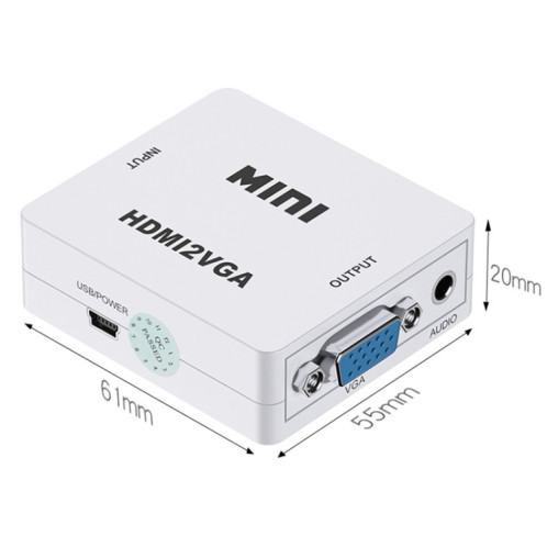 HOWEI HW-2109 Mini convertisseur audio vidéo HDMI vers VGA (noir) SH108B1903-011