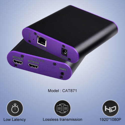 Extendeur HDMI CAT871 (récepteur et émetteur) sur câble CAT5e / CAT6 avec IR, distance de transmission: 120 m (prise AU) SH09BP912-011