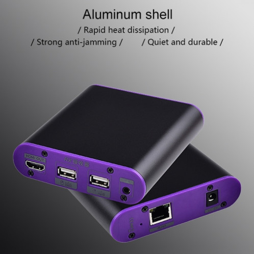Extendeur HDMI CAT872-KVM (récepteur et émetteur) sur câble CAT5e / CAT6 avec port USB et fonction KVM, distance de transmission: 200 m () SH12EU372-011