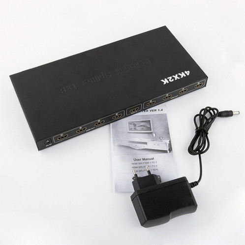 Répartiteur HDMI 1 x 8 Full HD 1080P avec interrupteur, prise en charge 3D et 4K x 2K SH0117768-013