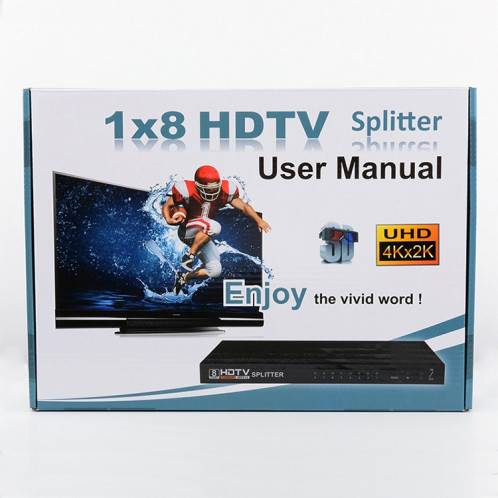 Répartiteur HDMI 1 x 8 Full HD 1080P avec interrupteur, prise en charge 3D et 4K x 2K SH0117768-013