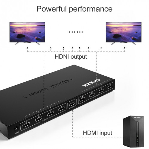 Répartiteur HDMI 1 x 8 Full HD 1080P avec interrupteur, prise en charge 3D et 4K x 2K SH0117768-013