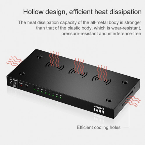 Répartiteur HDMI 1 x 8 Full HD 1080P avec interrupteur, prise en charge 3D et 4K x 2K SH0117768-013