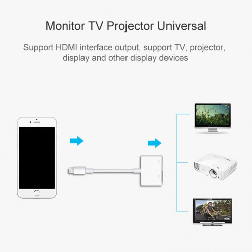 Câble d'adaptateur vidéo de projecteur HDMI HDTV pour iPhone SH01181494-010