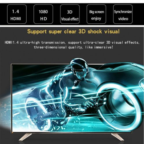 1.8m HDMI 1.4 Version 1080P Fil Net Ligne Bleu Noir Tête HDMI Mâle vers HDMI Mâle Connecteur Audio Vidéo Câble Adaptateur SH0122466-08