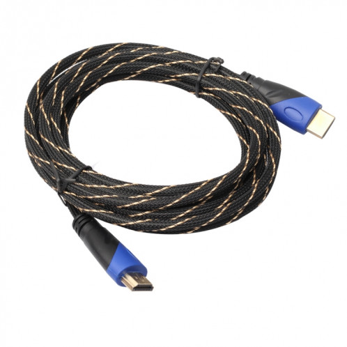 5m HDMI 1.4 Version 1080P Fil Net Ligne Bleu Noir Tête HDMI Mâle vers HDMI Mâle Connecteur Vidéo Audio Câble Adaptateur SH0124494-08