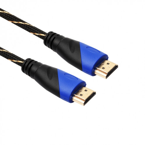 1.8m HDMI 1.4 Version 1080P Fil Net Ligne Bleu Noir Tête HDMI Mâle à HDMI Mâle Audio Connecteur Vidéo Câble Adaptateur avec Mini HDMI et Micro Adaptateur HDMI SH0130605-010