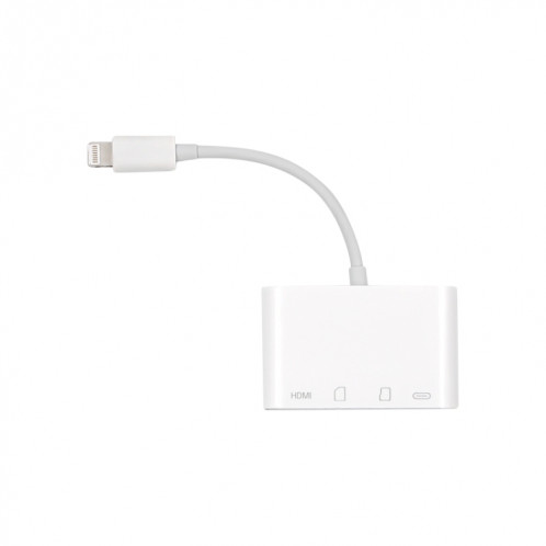 Adaptateur de convertisseur de téléphone portable multifonction NK-103C 4 en 1 8 broches vers HDMI (blanc) SH182W625-07