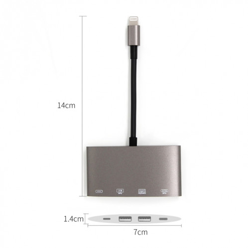 Adaptateur de convertisseur multifonction 1040KEY 8 broches vers USB + Type-C / USB-C + OTG SH01841197-07