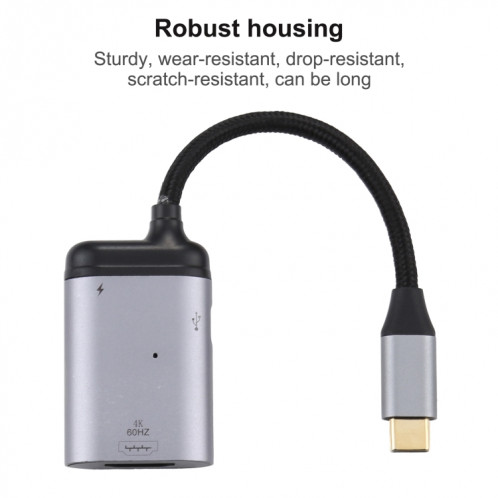Câble adaptateur de synchronisation de données USB-C / Type-C vers HDMI + PD 4K 60Hz SH01971063-06
