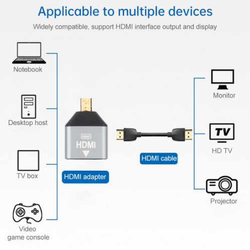 Micro HDMI Homme à HDMI Adaptateur de tête plaqué or féminin SH0203919-06