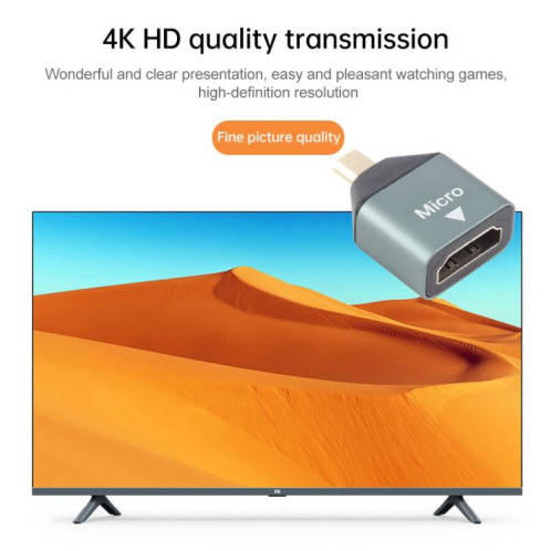Mini HDMI Homme à HDMI Adaptateur tête plaqué or SH0205207-08
