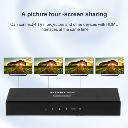 Sissy SPH 104 1 à 4 4K HDMI 1080P Commutateur Répartiteur d'affichage simultané SM0222463-07