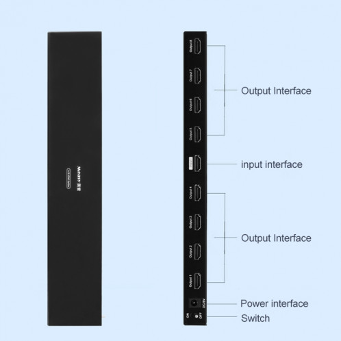 Sissy SPH 108 1 à 8 4K HDMI 1080P Commutateur Répartiteur d'affichage simultané SM0223346-07