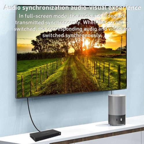 Répartiteur d'écran quadruple HDMI Measy MV4341 4K 30 Hz 4 en 1 sortie, type de prise : (noir) SM232B1237-09