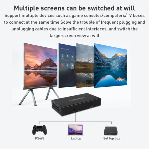 Measy SWH4631 4K 60 Hz 3 en 1 sortie HDMI convertisseur commutateur, type de prise : (noir) SM237B130-09
