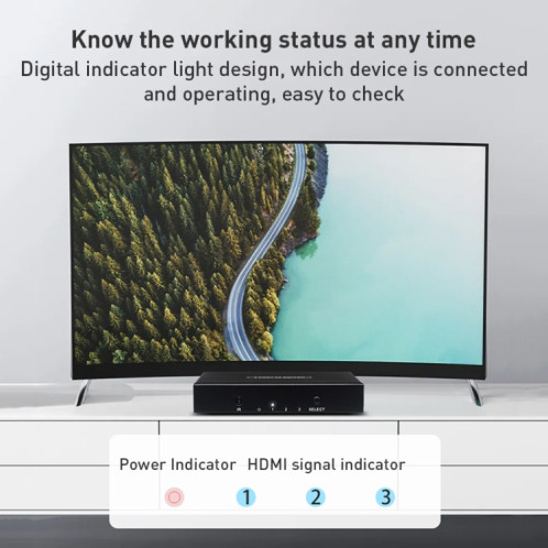 Measy SWH4631 4K 60 Hz 3 en 1 sortie HDMI convertisseur commutateur, type de prise : (noir) SM237B130-09