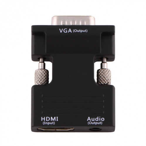 Convertisseur mâle HDMI vers VGA avec adaptateur de sortie audio pour projecteur, moniteur, téléviseurs (noir) SH586B243-07