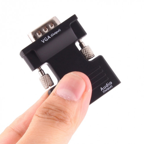 Convertisseur mâle HDMI vers VGA avec adaptateur de sortie audio pour projecteur, moniteur, téléviseurs (noir) SH586B243-07