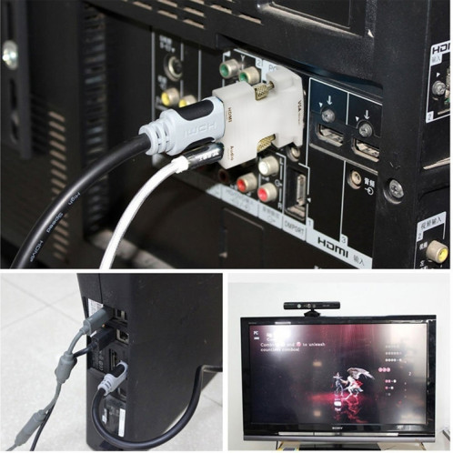 Convertisseur mâle HDMI vers VGA avec adaptateur de sortie audio pour projecteur, moniteur, téléviseurs (noir) SH586B243-07