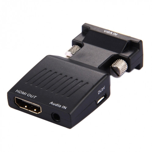 HD 1080P VGA vers HDMI + Convertisseur de sortie audio / vidéo pour projecteur HDTV (noir) SH686B1069-06