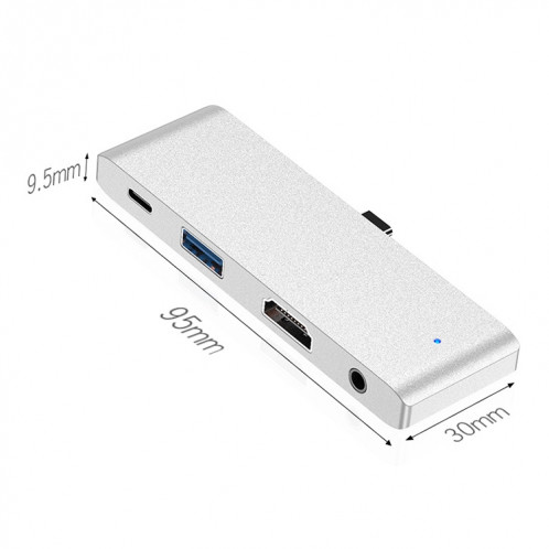 HW-TC29 Adaptateur HUB d'extension multifonction 4 en 1 Type-C / USB-C Hub iPad Pro (Argent) SH120S137-013