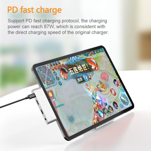 HW-TC29 Adaptateur HUB d'extension multifonction 4 en 1 Type-C / USB-C Hub iPad Pro (Argent) SH120S137-013