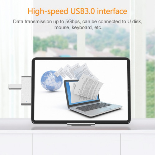 HW-TC29 Adaptateur HUB d'extension multifonction 4 en 1 Type-C / USB-C Hub iPad Pro (Argent) SH120S137-013