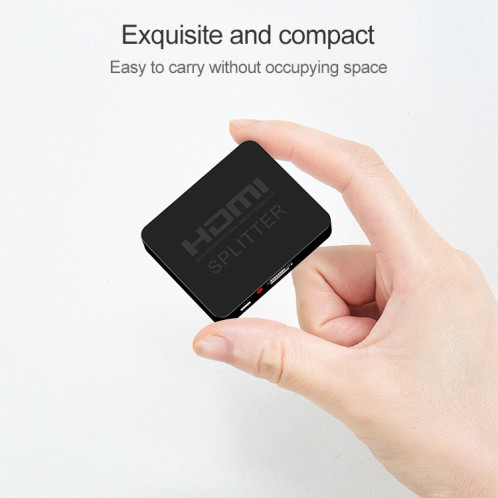 1x2 Mini répartiteur d'amplificateur HDMI, prise en charge 3D et 4K x 2K (noir) SH125B256-012