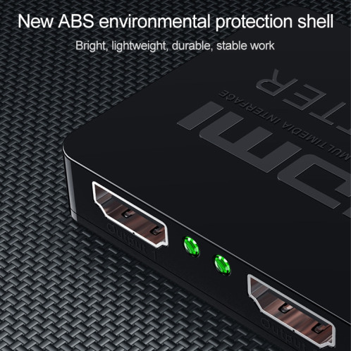 1x2 Mini répartiteur d'amplificateur HDMI, prise en charge 3D et 4K x 2K (noir) SH125B256-012