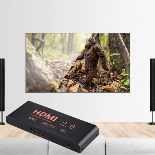 Commutateur HDMI 2.0 3X1 4K / 60Hz avec télécommande, SH11521888-011