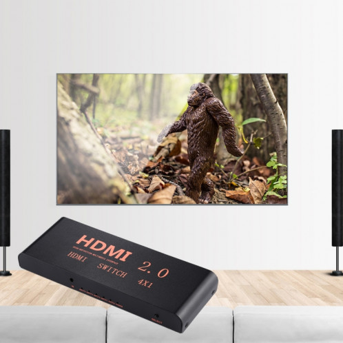 Commutateur HDMI 2.0 4X1 4K / 60Hz avec télécommande, SH11531946-011