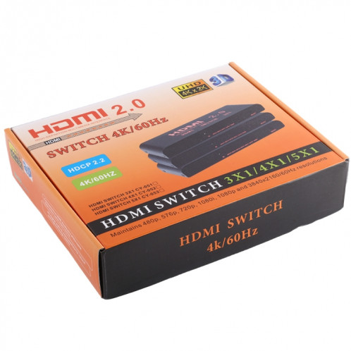 Commutateur HDMI 2.0 4X1 4K / 60Hz avec télécommande, SH11531946-011