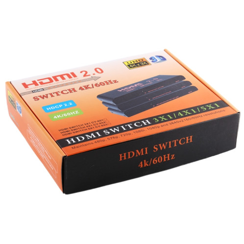 Commutateur HDMI 2.0 5X1 4K / 60Hz avec télécommande, SH1154661-011
