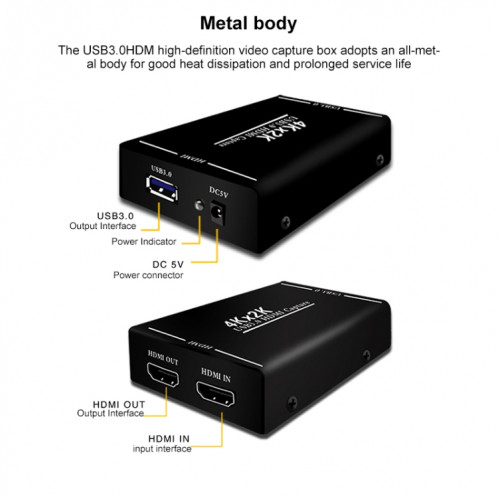 EC289 4K HDMI USB3.0 HD boîtier enregistreur de capture vidéo SH15241191-011