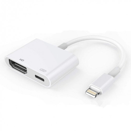 E-Gin-LTH-002 Adaptateur AV numérique vers HDMI 8 broches + Port de chargement USB pour périphérique d'écran d'affichage TV VGA 1080P HD SH2019852-08