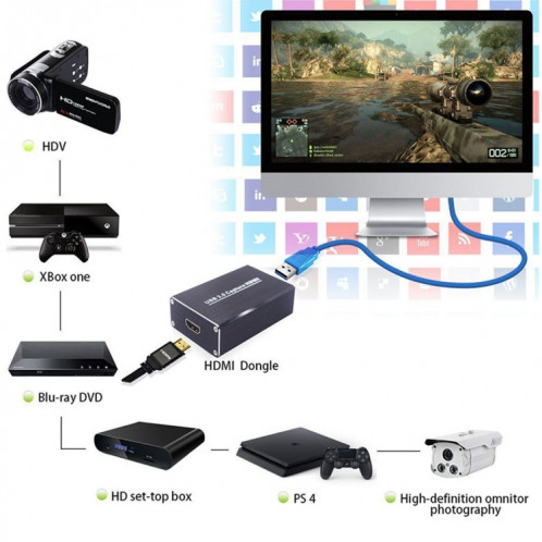 NEWKENG NK-U3 Dongle de capture vidéo HDMI vers USB 3.0 SH25601173-010