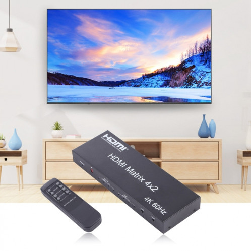 Sélecteur / répartiteur matriciel HDMI 4x2 avec télécommande, prise en charge ARC / MHL / 4Kx2K / 3D, 4 ports Entrée HDMI, 2 ports Sortie HDMI SH5001984-07