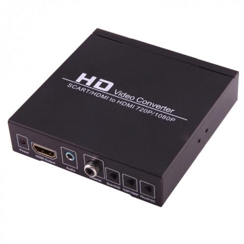 NEWKENG NK-8S SCART + HDMI vers HDMI Adaptateur Convertisseur Vidéo 720P / 1080P HD Scaler Box SH54121228-07