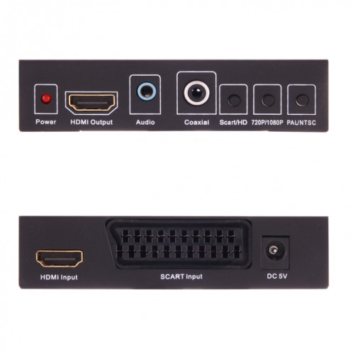 NEWKENG NK-8S SCART + HDMI vers HDMI Adaptateur Convertisseur Vidéo 720P / 1080P HD Scaler Box SH54121228-07