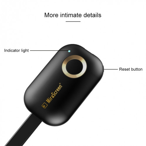 Dongle d'affichage sans fil MiraScreen G9se 2.4G WiFi 1080P HDMI TV Stick pour Windows et Android et iOS et Mac OS, prend en charge l'application EZmira SH56921791-010