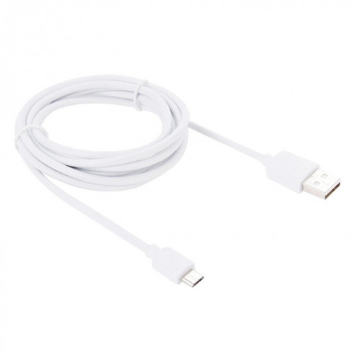 Micro USB haute vitesse de Haweel 2M sur le câble de charge de la synchronisation de données USB, Pour Galaxy, Huawei, Xiaomi, LG, HTC et d'autres téléphones intelligents Android (blanc) SH012W1772-05