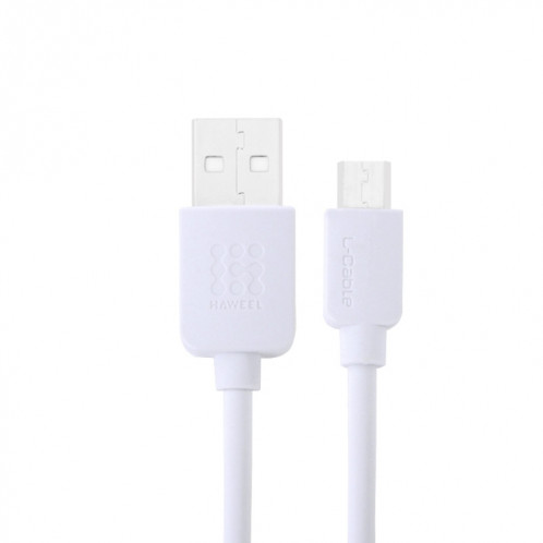 Micro USB haute vitesse de Haweel 2M sur le câble de charge de la synchronisation de données USB, Pour Galaxy, Huawei, Xiaomi, LG, HTC et d'autres téléphones intelligents Android (blanc) SH012W1772-05