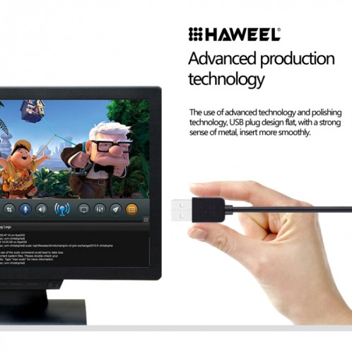 Micro USB à haute vitesse Haweel 3M au câble de charge de la synchronisation de données USB sur USB, Pour Samsung, Xiaomi, Huawei, LG, HTC, les appareils avec Port USB (noir) SH013B127-07