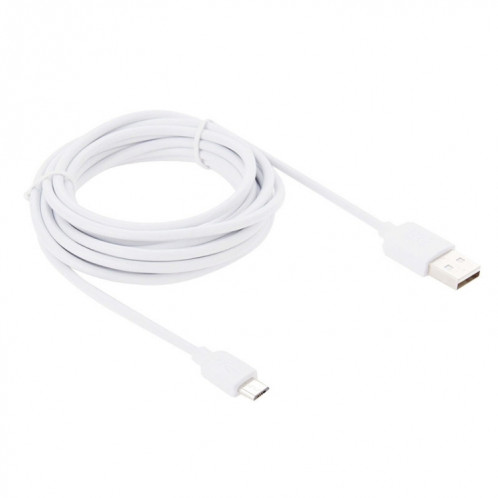Micro USB à haute vitesse Haweel 3M au câble de charge de la synchronisation de données USB sur USB, Pour Samsung, Xiaomi, Huawei, LG, HTC, les appareils avec Port USB micro (blanc) SH013W378-07