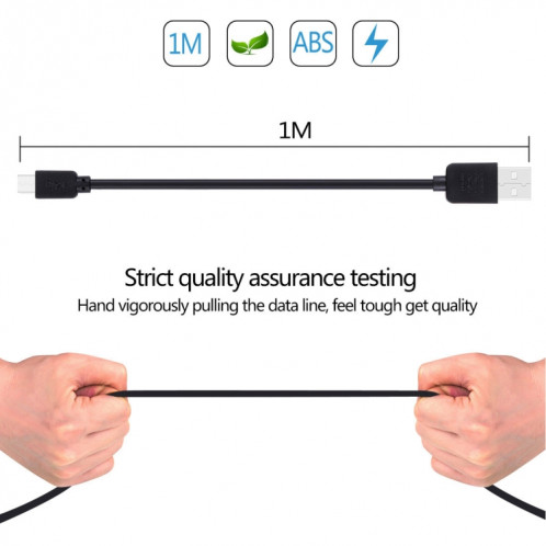2 PCS Haweel 1M Haute vitesse Micro USB à USB Data Synchronisez les kits de chargement de la synchronisation pour Galaxy, Huawei, Xiaomi, LG, HTC et d'autres téléphones intelligents SH40081260-07