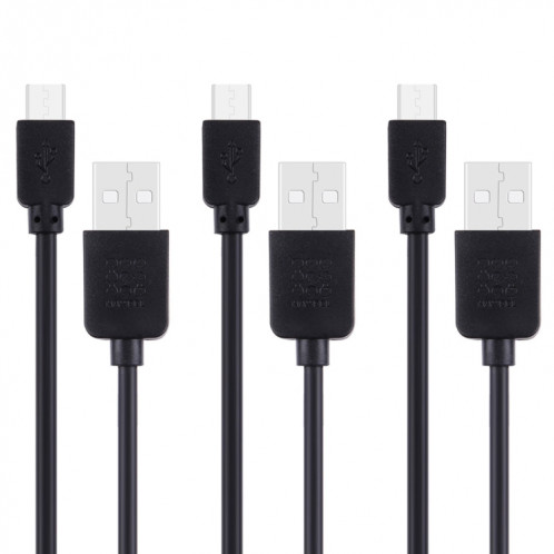 3 PCS Haweel 1M Haute vitesse Micro USB sur USB Données Synchronisez les kits de charge de chargement pour Galaxy, Huawei, Xiaomi, LG, HTC et d'autres téléphones intelligents SH4009541-07